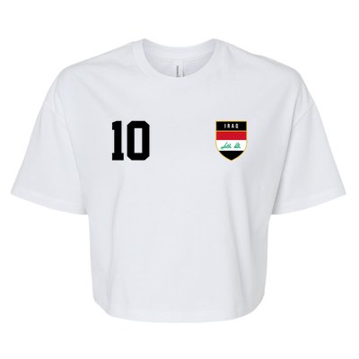 Iraq Nation Football Soccer 10 Jersey Bella+Canvas Jersey Crop Tee