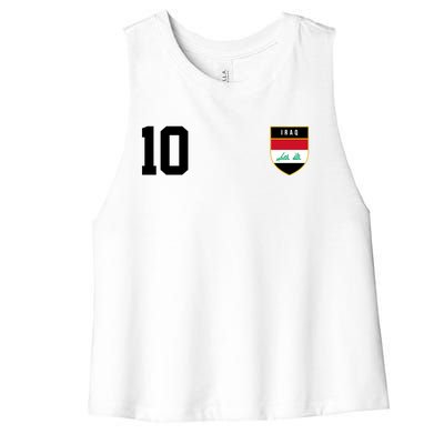 Iraq Nation Football Soccer 10 Jersey Women's Racerback Cropped Tank