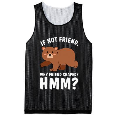 If Not Friend Why Friend Shaped Funny Bear Mesh Reversible Basketball Jersey Tank