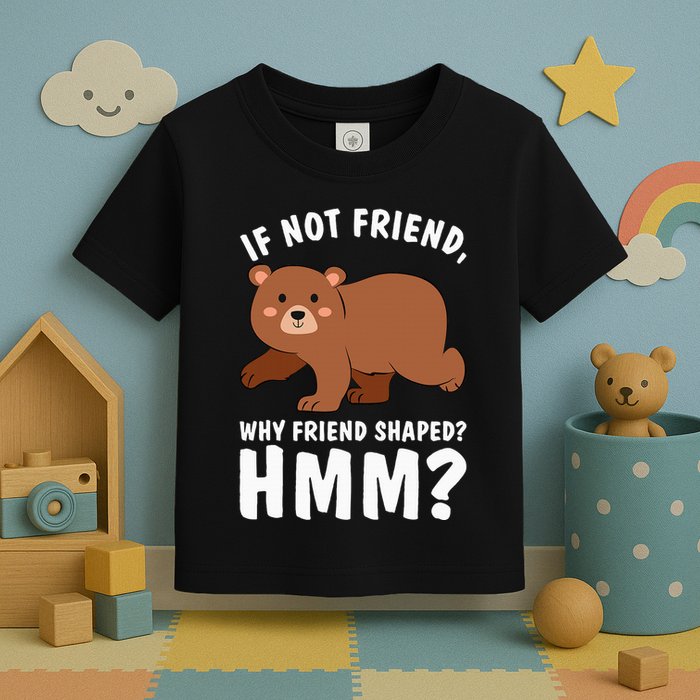 If Not Friend Why Friend Shaped Funny Bear Toddler T-Shirt