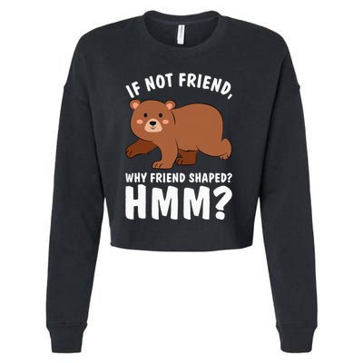 If Not Friend Why Friend Shaped Funny Bear Cropped Pullover Crew