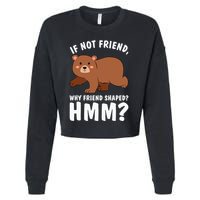 If Not Friend Why Friend Shaped Funny Bear Cropped Pullover Crew