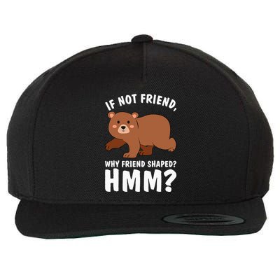 If Not Friend Why Friend Shaped Funny Bear Wool Snapback Cap