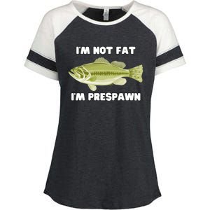 IM Not Fat IM Prespawn Bass Fishing Funny Graphic Enza Ladies Jersey Colorblock Tee