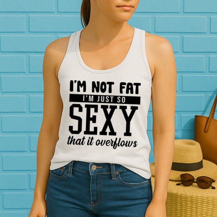 I'm Not Fat I'm Just So Sexy That It Overflows Funny Womens Tank Top