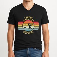 I Never Fall Off I Dismount With Style One Wheel Owner Float V-Neck T-Shirt