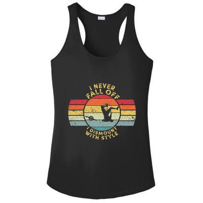 I Never Fall Off I Dismount With Style One Wheel Owner Float Ladies PosiCharge Competitor Racerback Tank