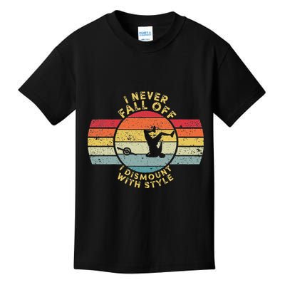I Never Fall Off I Dismount With Style One Wheel Owner Float Kids T-Shirt