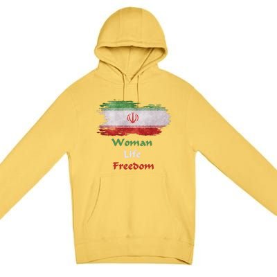 Iran National Flag, Woman, Life, Freedom Premium Pullover Hoodie