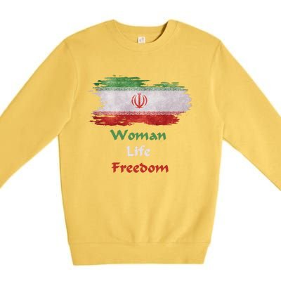 Iran National Flag, Woman, Life, Freedom Premium Crewneck Sweatshirt