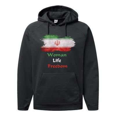 Iran National Flag, Woman, Life, Freedom Performance Fleece Hoodie