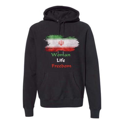 Iran National Flag, Woman, Life, Freedom Premium Hoodie