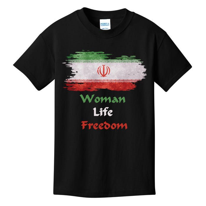 Iran National Flag, Woman, Life, Freedom Kids T-Shirt