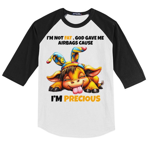 IM Not Fat God Gave Me Airbags Cause IM Precious Kids Colorblock Raglan Jersey