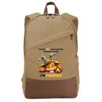 IM Not Fat God Gave Me Airbags Cause IM Precious Cotton Canvas Backpack