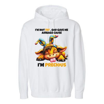 IM Not Fat God Gave Me Airbags Cause IM Precious Garment-Dyed Fleece Hoodie