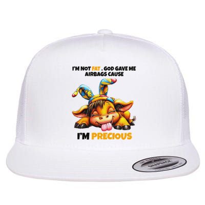 IM Not Fat God Gave Me Airbags Cause IM Precious Flat Bill Trucker Hat
