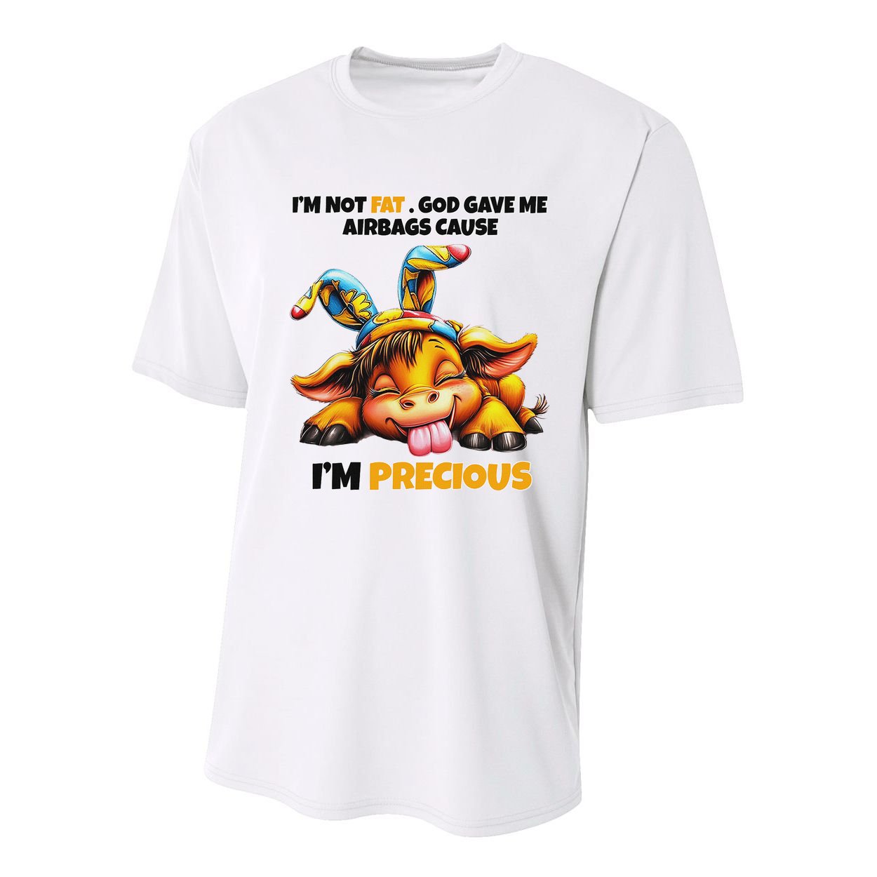 IM Not Fat God Gave Me Airbags Cause IM Precious Youth Performance Sprint T-Shirt