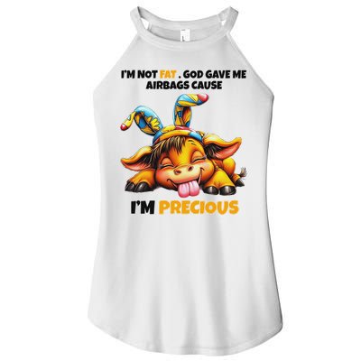 IM Not Fat God Gave Me Airbags Cause IM Precious Women's Perfect Tri Rocker Tank