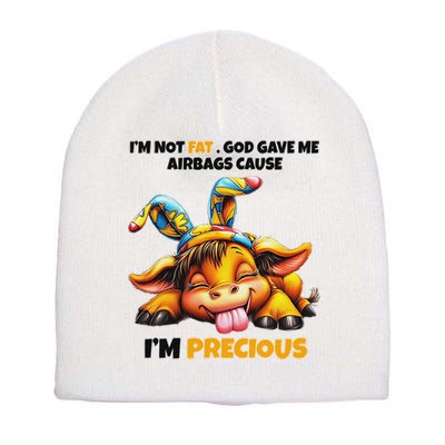 IM Not Fat God Gave Me Airbags Cause IM Precious Short Acrylic Beanie