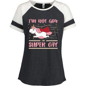 Im Not Gay Im Super Gay I Am Lgbt Pride Magic Csd Lgbtq Gift Enza Ladies Jersey Colorblock Tee