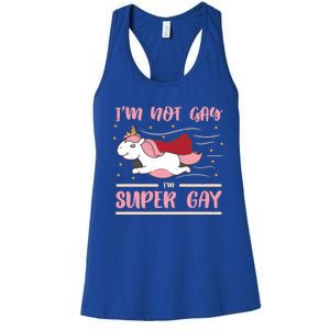 Im Not Gay Im Super Gay I Am Lgbt Pride Magic Csd Lgbtq Gift Women's Racerback Tank