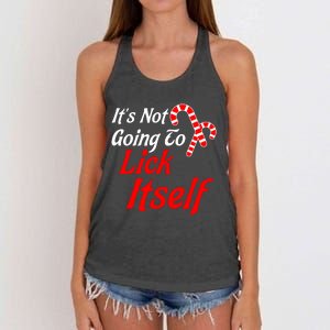 It's Not Going To Lick Itself Christmas Candy Cane Gift Women's Knotted Racerback Tank