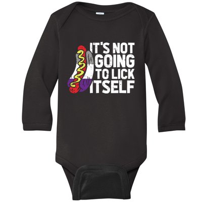 Its Not Going To Lick Itself Lgbtq Asexual Pride Baby Long Sleeve Bodysuit