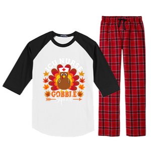 Icu Nurse Gobble Squad Funny Turkey Thanksgiving Great Gift Raglan Sleeve Pajama Set