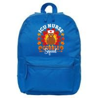 Icu Nurse Gobble Squad Funny Turkey Thanksgiving Great Gift 16 in Basic Backpack