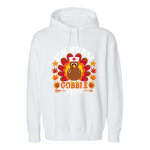 Icu Nurse Gobble Squad Funny Turkey Thanksgiving Great Gift Garment-Dyed Fleece Hoodie