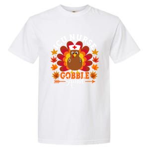 Icu Nurse Gobble Squad Funny Turkey Thanksgiving Great Gift Garment-Dyed Heavyweight T-Shirt