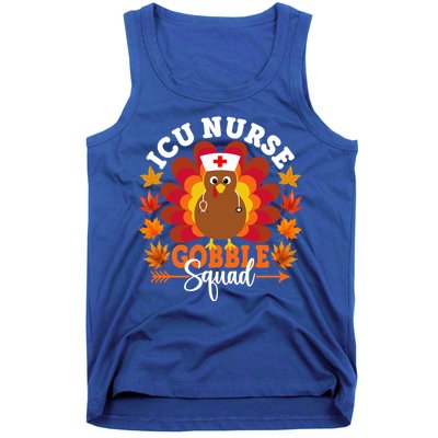 Icu Nurse Gobble Squad Funny Turkey Thanksgiving Gift Tank Top