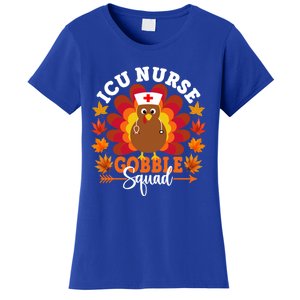 Icu Nurse Gobble Squad Funny Turkey Thanksgiving Gift Women's T-Shirt