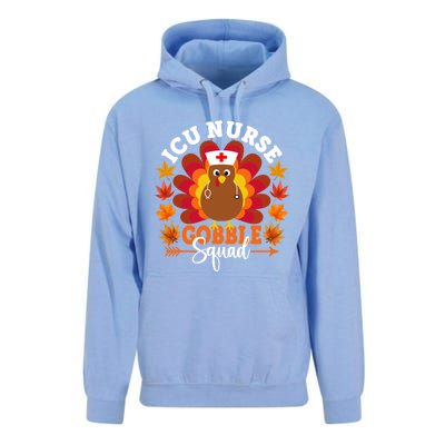 Icu Nurse Gobble Squad Funny Turkey Thanksgiving Gift Unisex Surf Hoodie