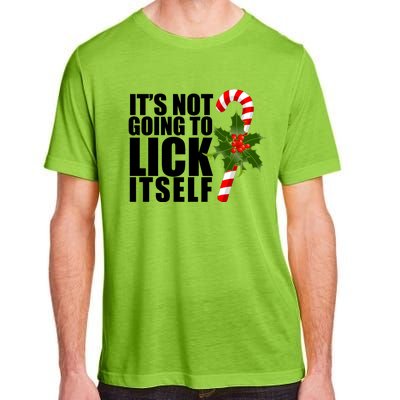 It's Not Going To Lick Itself Funny Candy Cane Christmas Adult ChromaSoft Performance T-Shirt