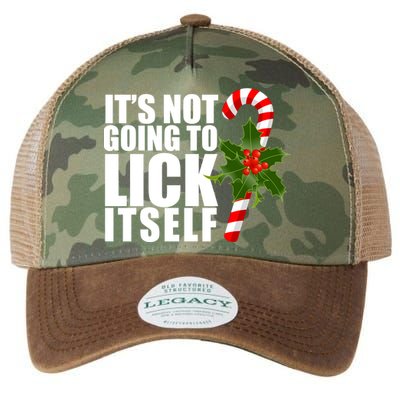 It's Not Going To Lick Itself Funny Candy Cane Christmas Legacy Tie Dye Trucker Hat