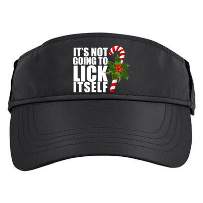 It's Not Going To Lick Itself Funny Candy Cane Christmas Adult Drive Performance Visor