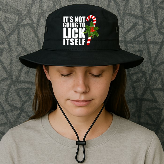 It's Not Going To Lick Itself Funny Candy Cane Christmas Bucket Hat