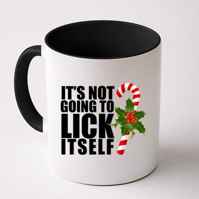 It's Not Going To Lick Itself Funny Candy Cane Christmas Mug