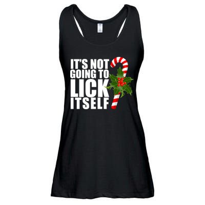It's Not Going To Lick Itself Funny Candy Cane Christmas Ladies Essential Flowy Tank