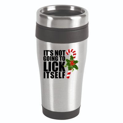 It's Not Going To Lick Itself Funny Candy Cane Christmas 16oz Travel Tumbler