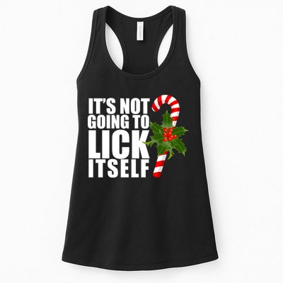 It's Not Going To Lick Itself Funny Candy Cane Christmas Womens Tank Top