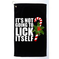 It's Not Going To Lick Itself Funny Candy Cane Christmas Golf Towel