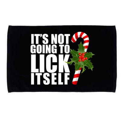 It's Not Going To Lick Itself Funny Candy Cane Christmas Microfiber Hand Towel