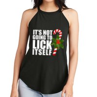 It's Not Going To Lick Itself Funny Candy Cane Christmas Women's Perfect Tri Rocker Tank