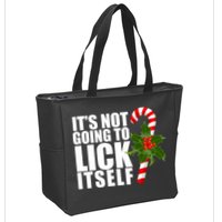 It's Not Going To Lick Itself Funny Candy Cane Christmas Zip Tote Bag