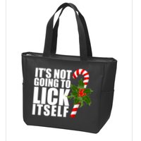 It's Not Going To Lick Itself Funny Candy Cane Christmas Zip Tote Bag