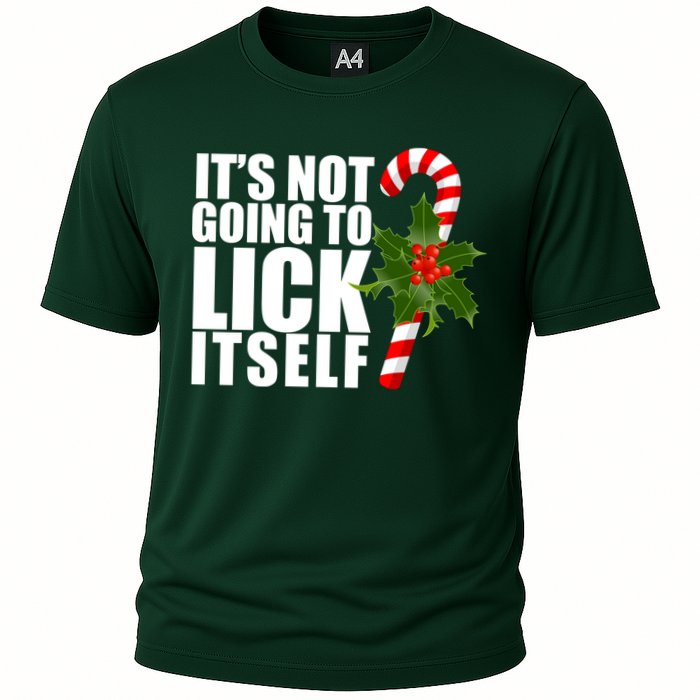 It's Not Going To Lick Itself Funny Candy Cane Christmas Performance Shirt