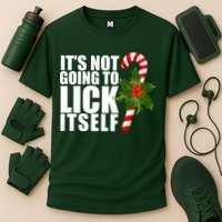 It's Not Going To Lick Itself Funny Candy Cane Christmas Performance Shirt